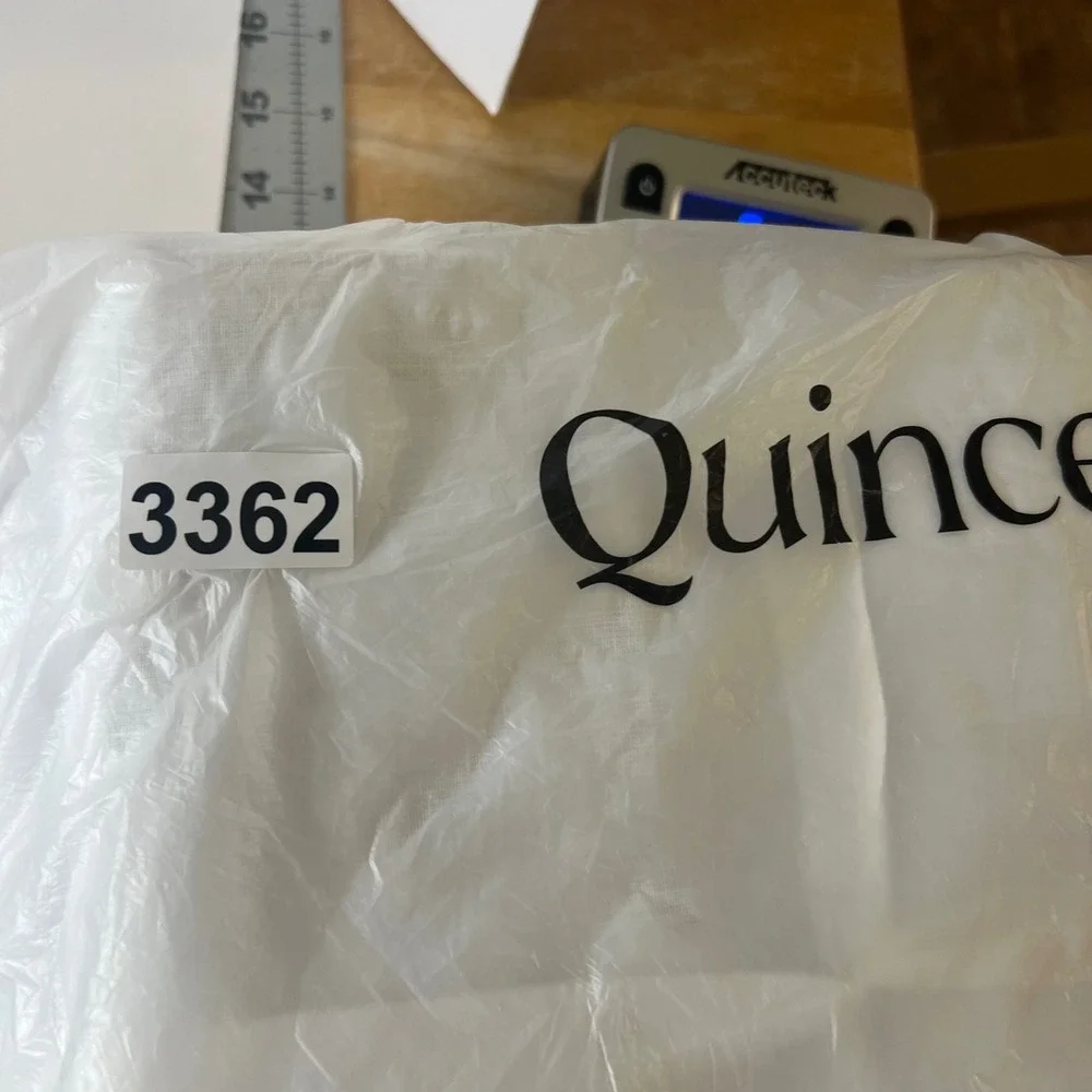 Quince European Linen Room Darkening Blackout‎ Curtain White 96x84 LB119930 New